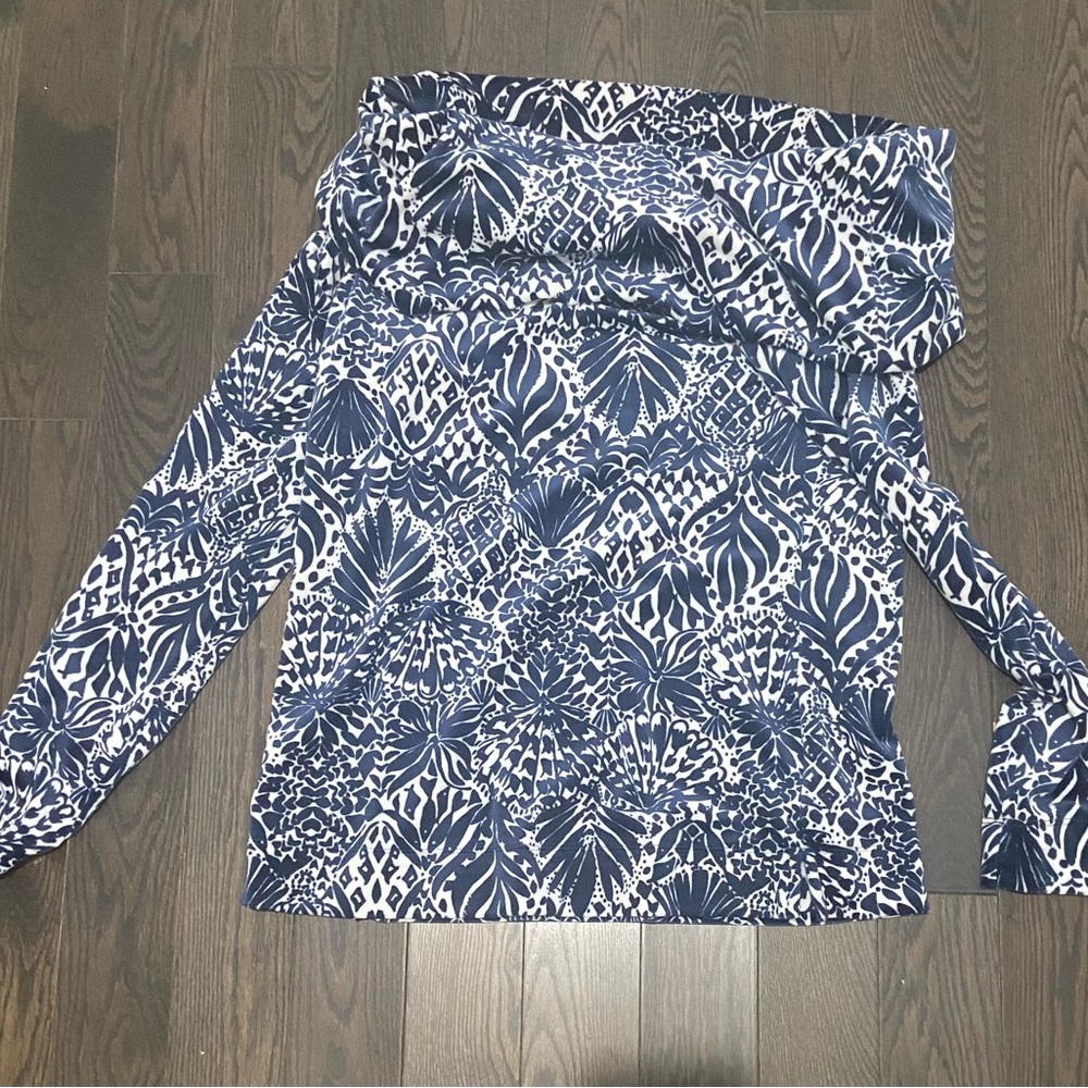 Off the shoulder velour Lilly Pulitzer top size M